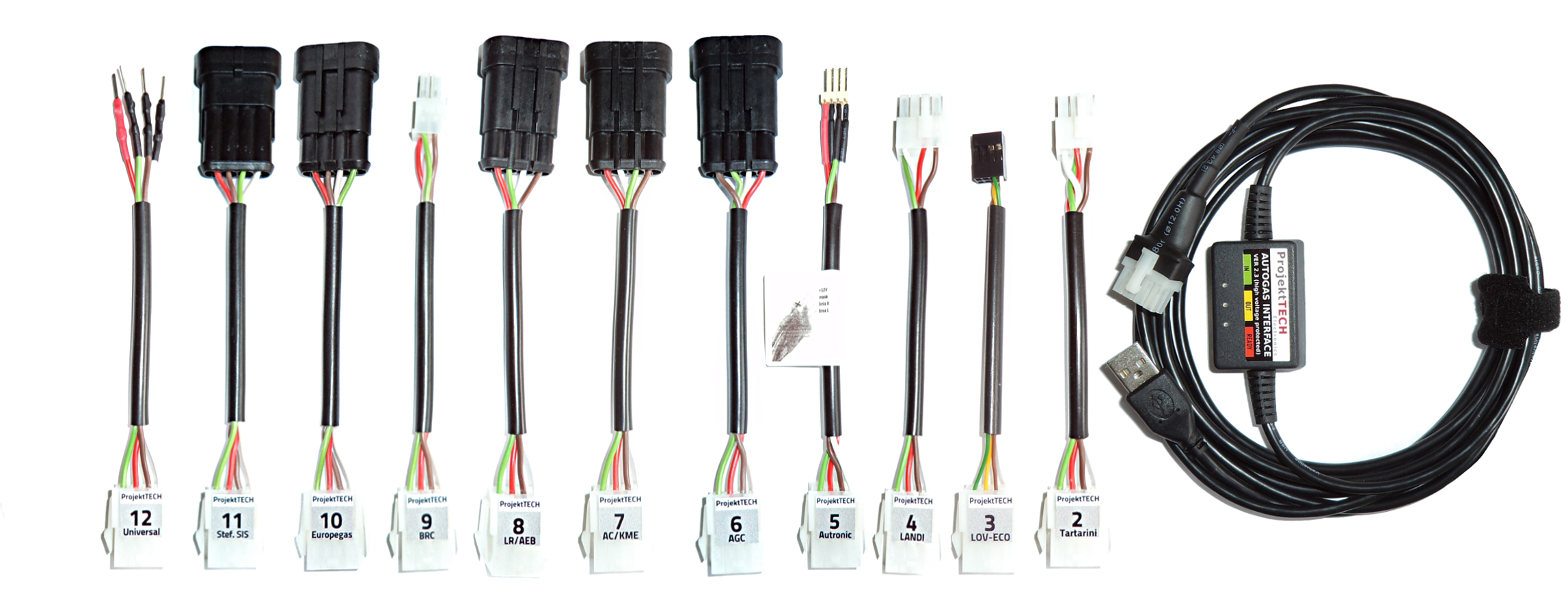 Set of 12 cables kme, stag, autronic, compact, landi renzo, brc, tartarini, lendi, lov-eco, europegas, stefanelli, universal