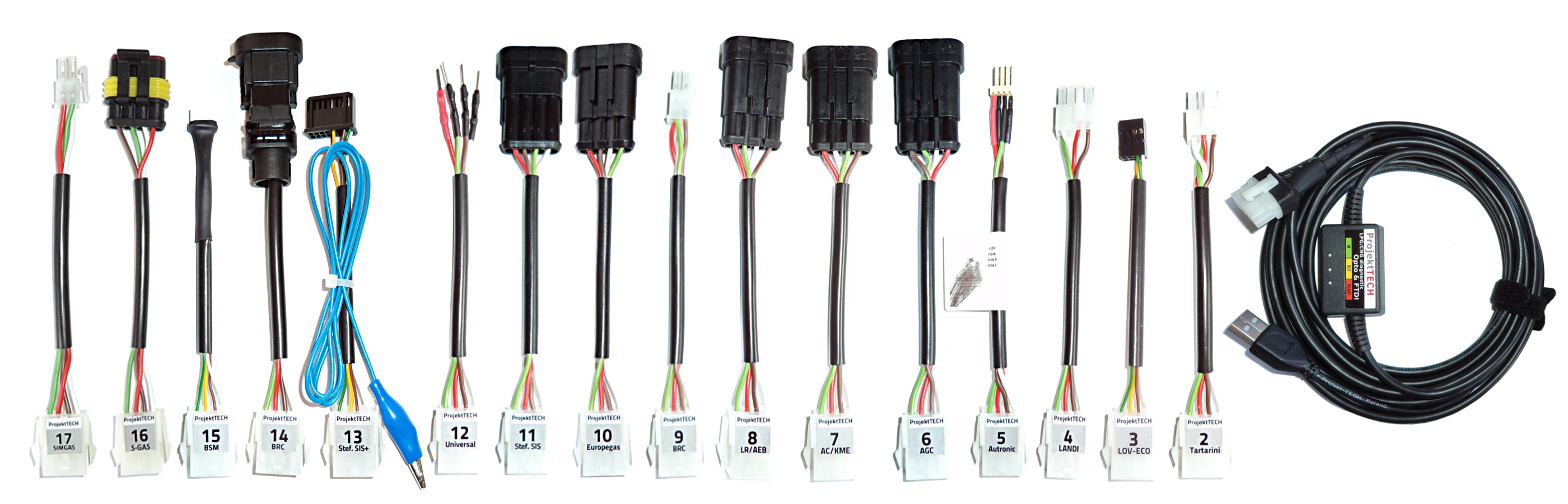 Opto&FTDI set of 17 cables kme, sgas, simgas, tartarini, autronic, bardolini, just heavy, stag, europegas, universal, lovato, omegas, zenit,stefanelli, sis, lov-eco, les98, brc,just junior